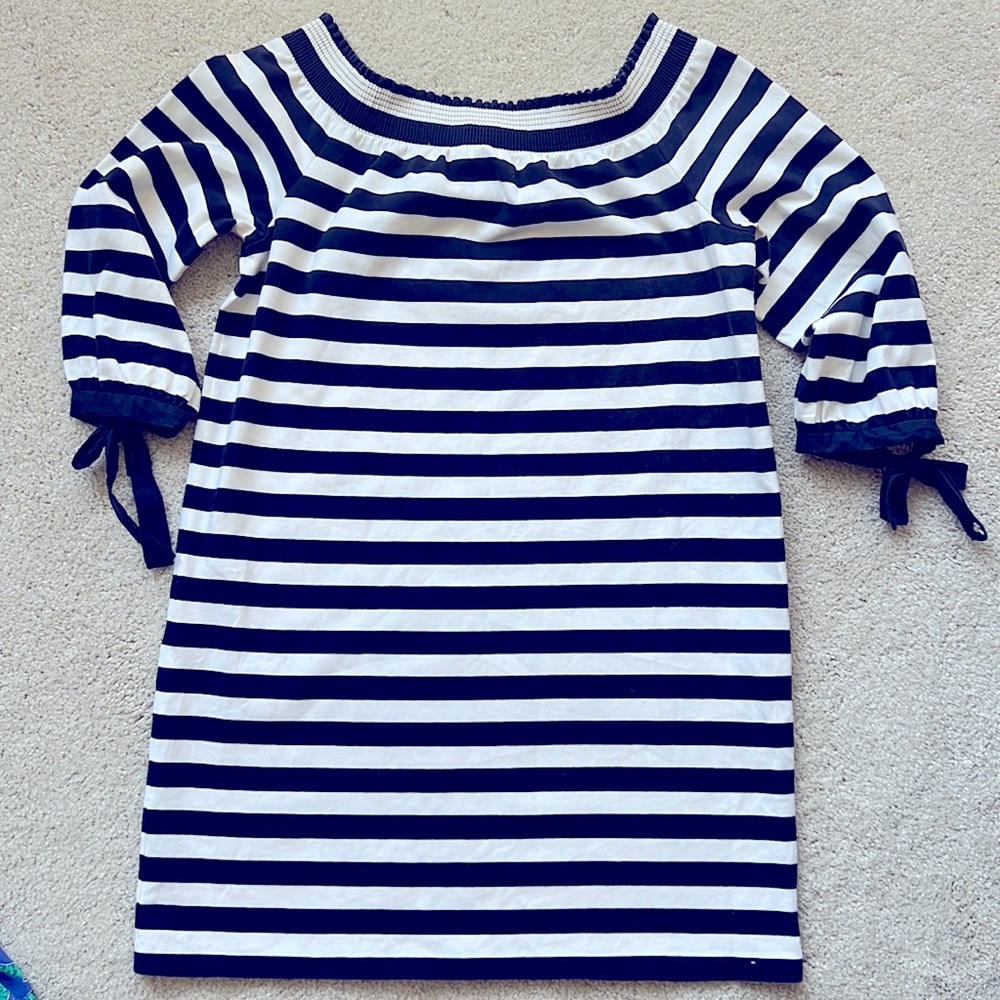 J Crew Navy and Cream knit dress